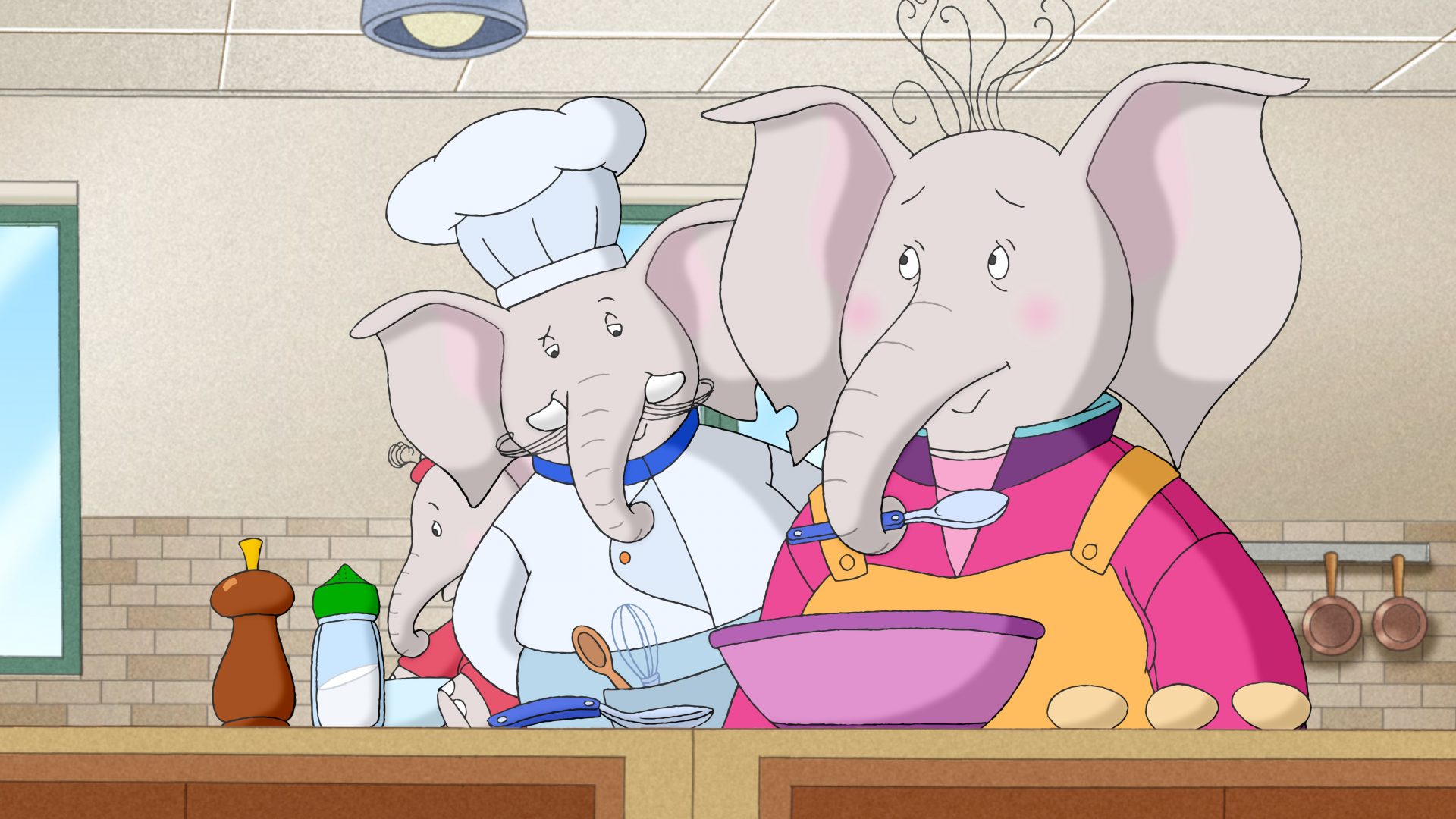 The Large Family cooking